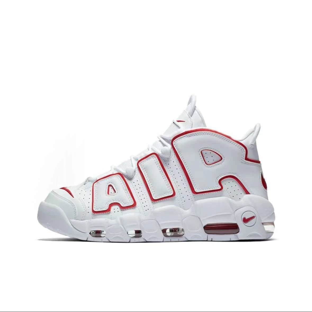 Nike Sneakers Air More Uptempo — White and red