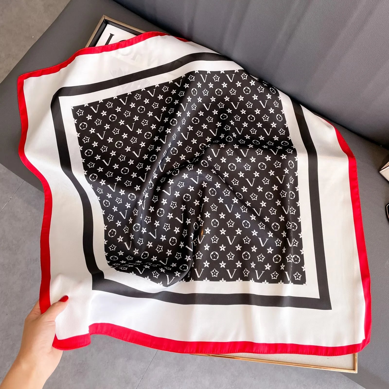 Unbranded Scarves Square Printed Satin Scarf — Style 5
