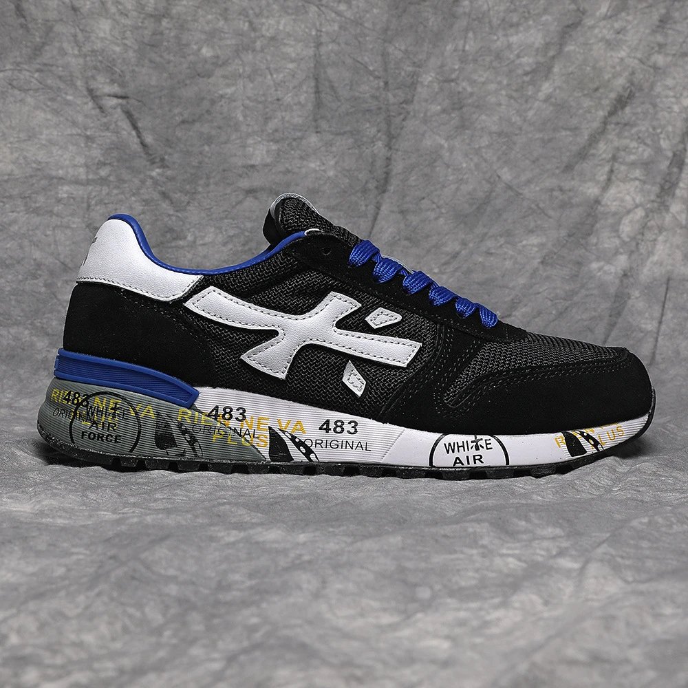 Premiata Sneakers Mick low-top graphic-sole — you rich rice black blue