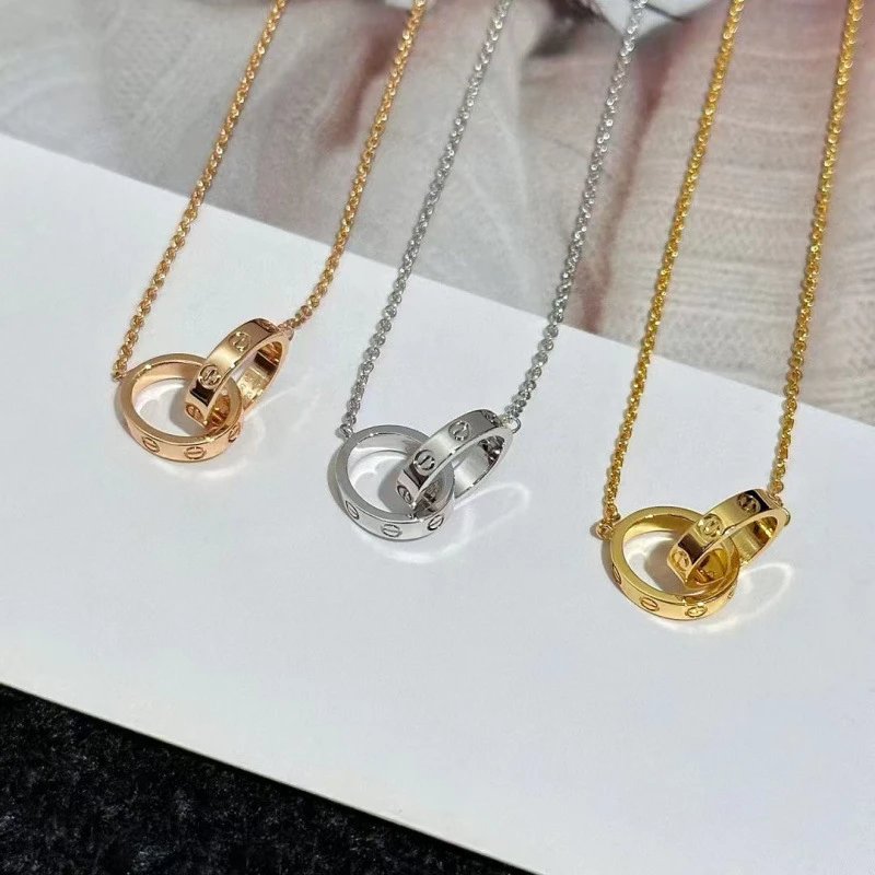 Unbranded Jewelry Interlocking Ring Pendant Necklace product image