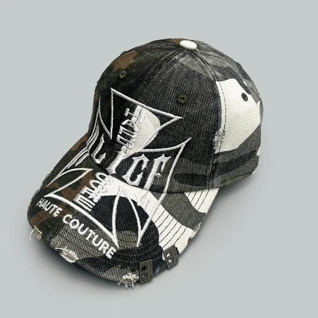 ALICE Hats Embroidered Distressed Baseball Cap with Metal Rivets product detail image 14