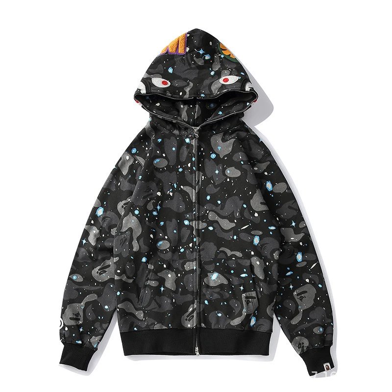 A Bathing Ape Hoodies & Sweatshirts Shark-hood full-zip hoodie with contrast stripe sleeves image 5