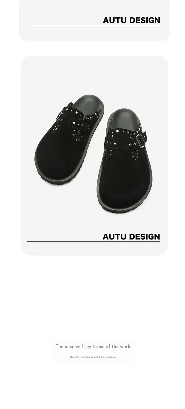 Unbranded Slippers Studded Buckle Mule Clogs product detail image 4
