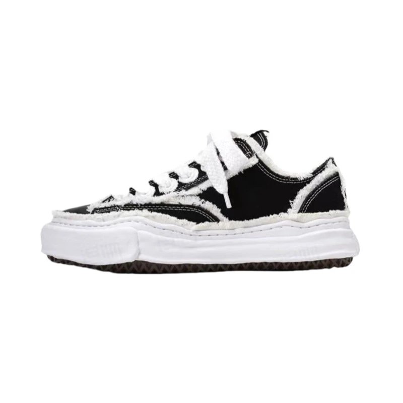 Unbranded Sneakers Low-Top Frayed Canvas Platform image 2