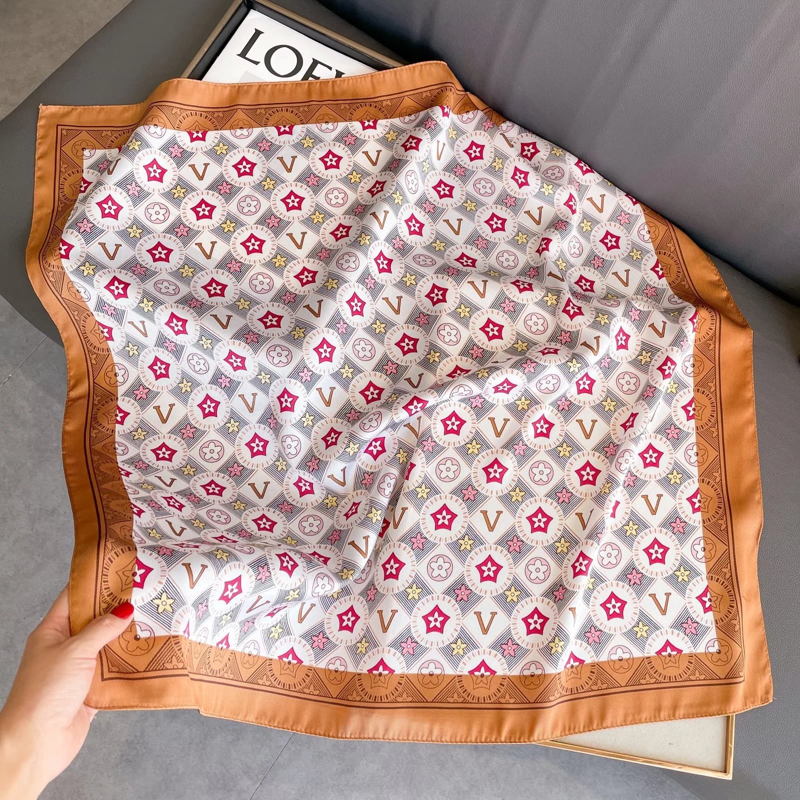 Unbranded Scarves Square Printed Satin Scarf — Style 3