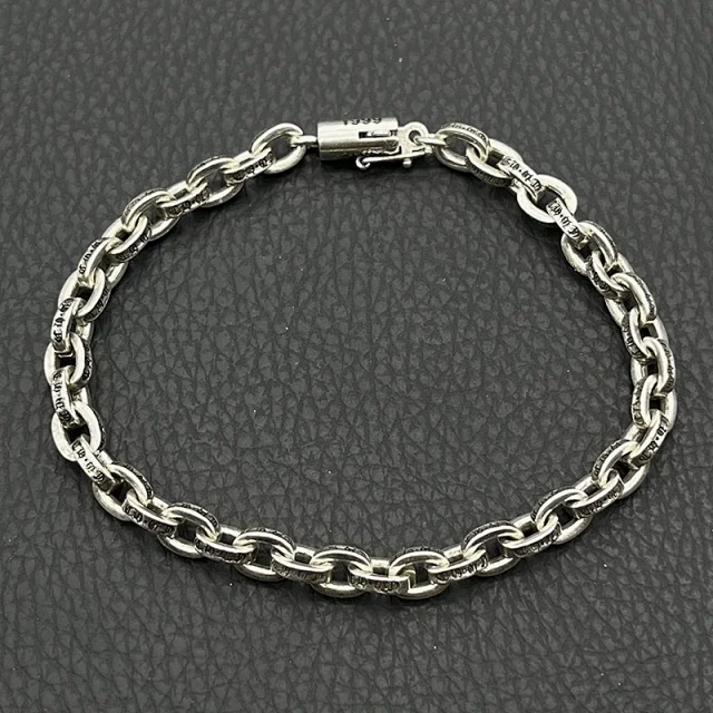 Chrome Hearts Jewelry 925 Silver Chain Bracelet with Cross and Floral Motifs product detail image 18
