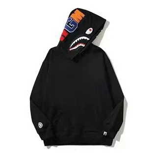 A Bathing Ape Hoodies & Sweatshirts Shark-hood full-zip hoodie with contrast stripe sleeves product detail image 8