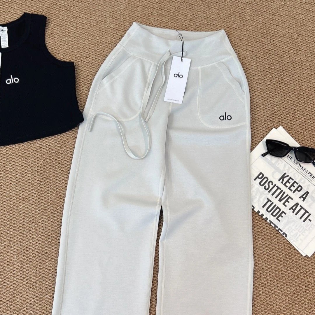 Alo Trousers High-waisted drawstring wide-leg pocket product image