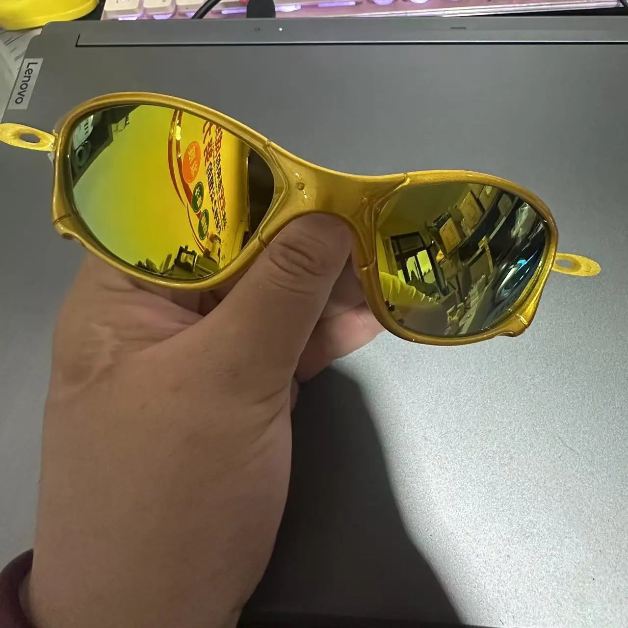 Unbranded Eyewear Metal-frame wraparound sunglasses with oval temple accents product image