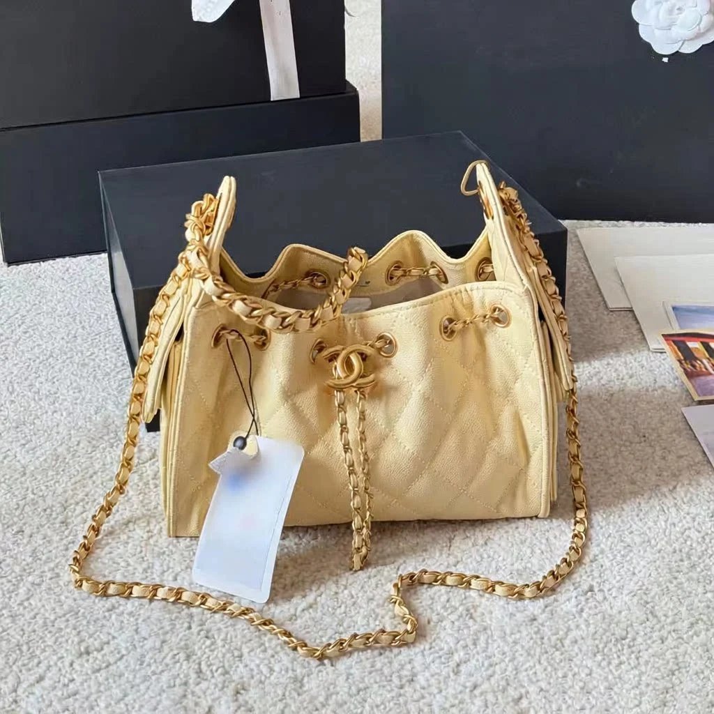 Chanel Shoulder Bags Quilted drawstring chain bag image 4