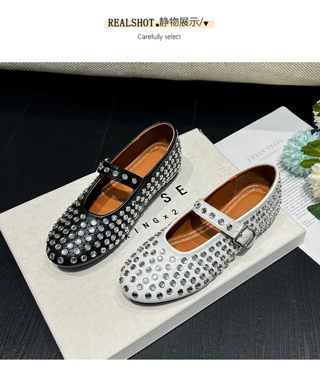 Alaïa Casual Shoes Studded Buckle Mary Jane Flats product detail image 17