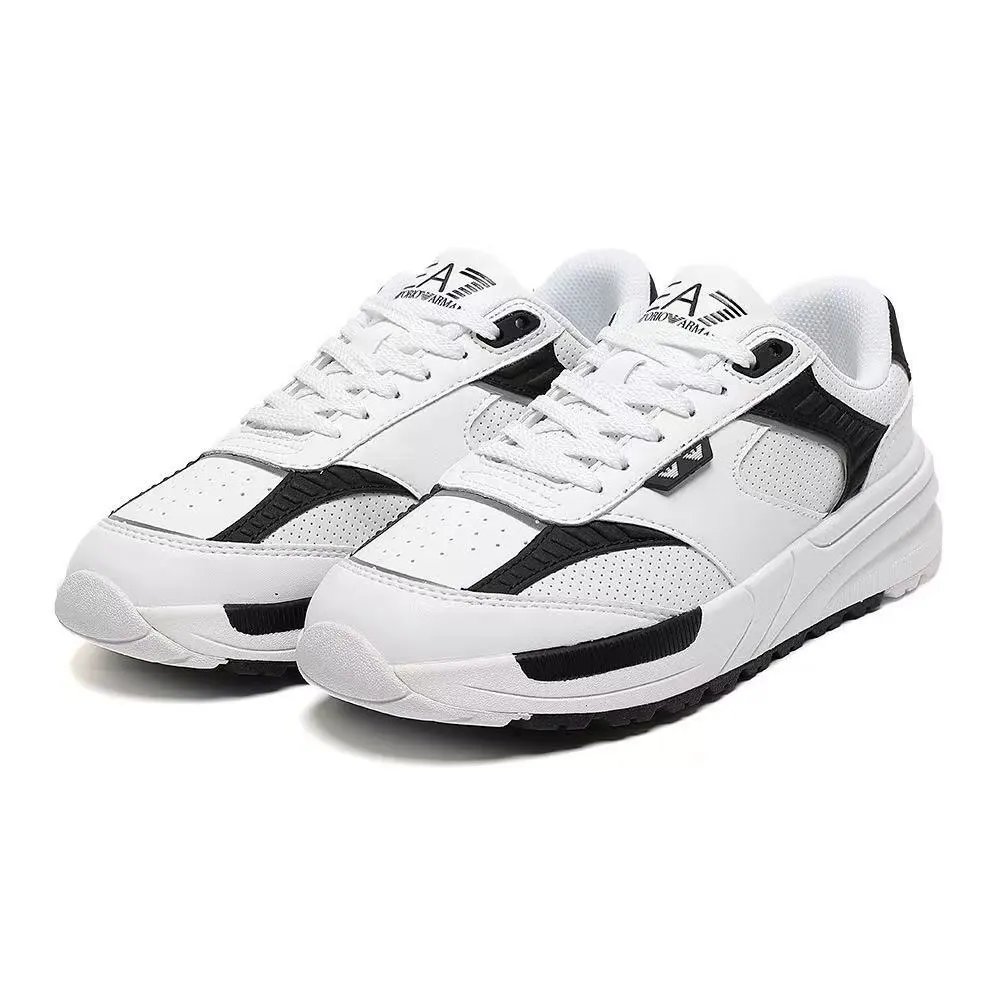 EA7 Emporio Armani Sneakers Low-Top Lace-Up — Black Grey