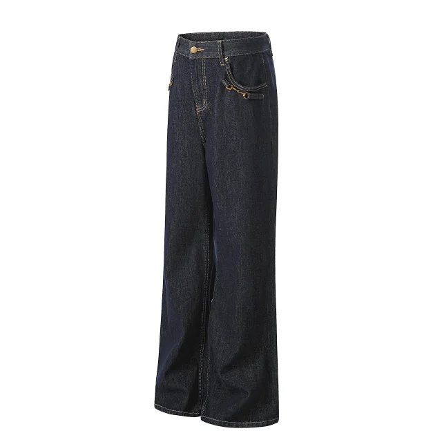 Unbranded Jeans K5621 bootcut with metal horsebit pocket details product detail image 7