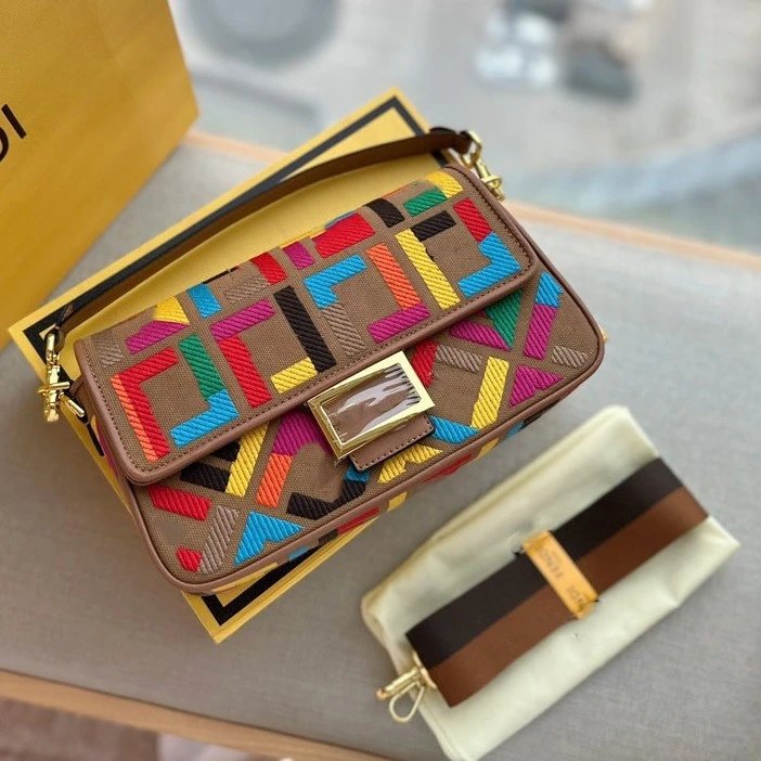 Unbranded Crossbody Bags Embroidered geometric flap bag image 2