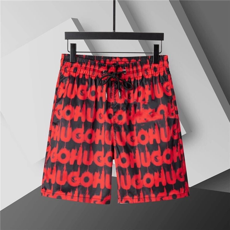 Dior Swimwear Elastic Drawstring Logo-Print Swim Shorts — 3797 red