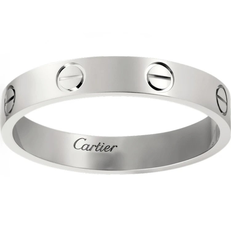 Cartier Jewelry Love screw-motif ring — Narrow version without drill (white gold)