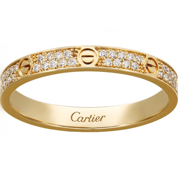 Cartier Jewelry Love screw-motif ring — Narrow version 2 row drill (gold color)