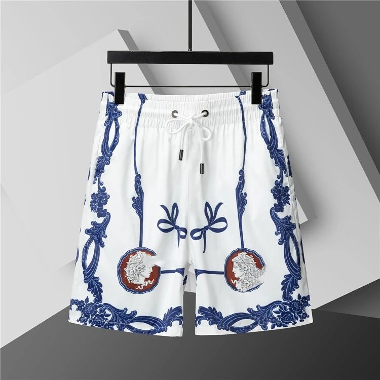 Dior Swimwear Elastic Drawstring Logo-Print Swim Shorts — 3825 white