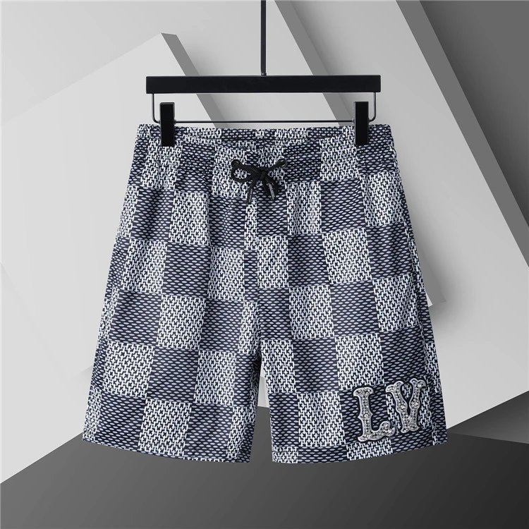 Louis Vuitton Shorts Elastic Drawstring Monogram-Print — 3740 Gray-Blue