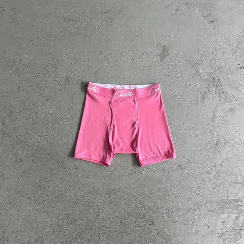 Corteiz Underwear Alcatraz Logo Boxer Briefs — Three pieces, pink star‐shaped packaging