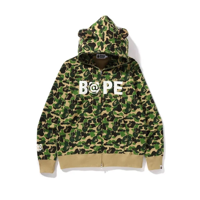 A Bathing Ape Hoodies & Sweatshirts Shark-hood full-zip hoodie with contrast stripe sleeves product detail image 15