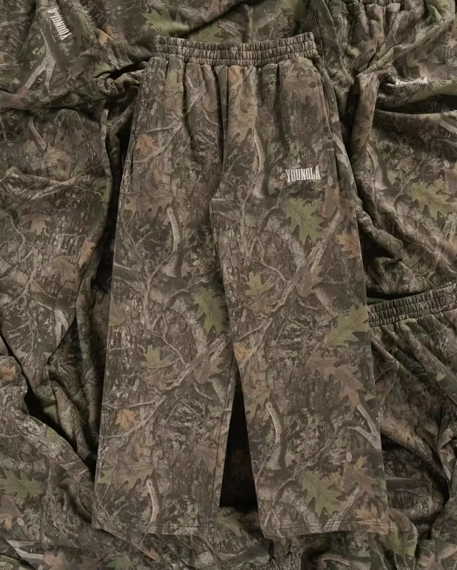 YoungLA Trousers Camouflage Print Elastic-Waist Sweatpants product detail image 16