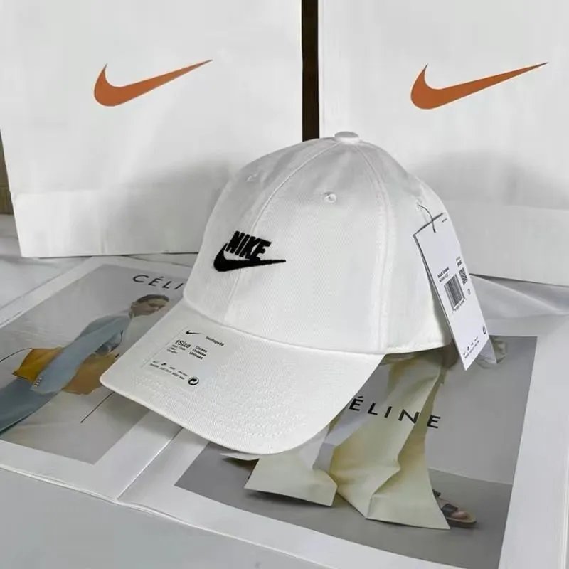 Nike Hats Washed cotton baseball cap with embroidered logo — White main mark