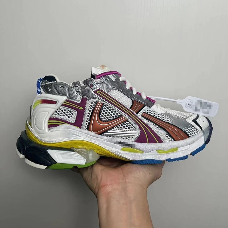 Unbranded Sneakers Chunky mesh-panel lace-up — Colorful