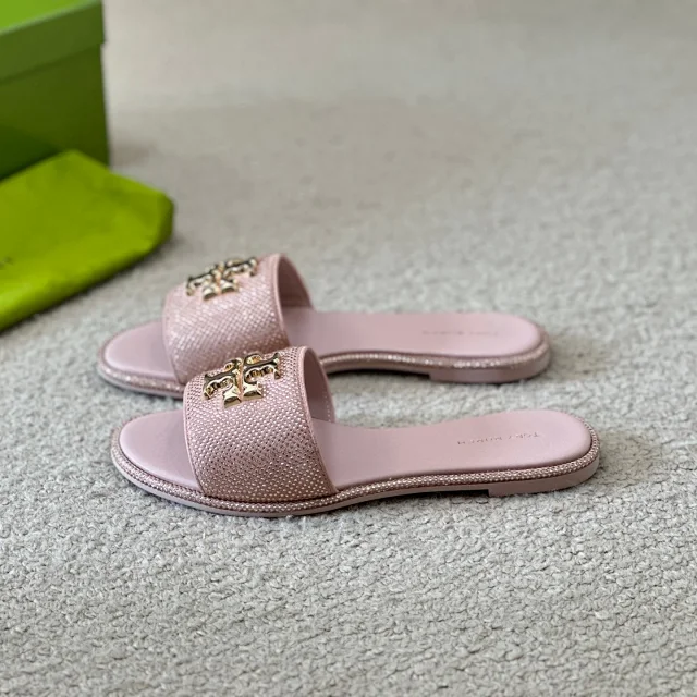 Tory Burch Sandals Rhinestone slide with Double T logo hardware product detail image 9