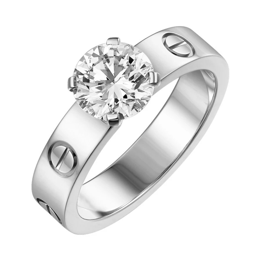 Cartier Jewelry Love screw-motif ring — Main diamond (White gold)