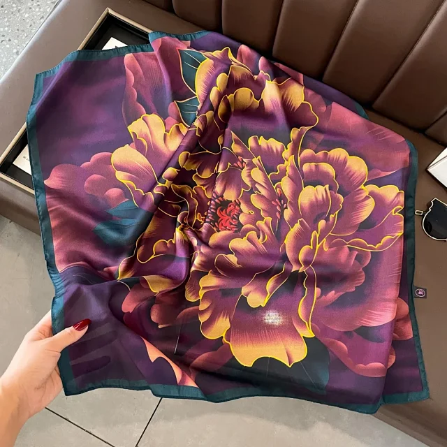 Unbranded Scarves Square Printed Satin Scarf product detail image 9