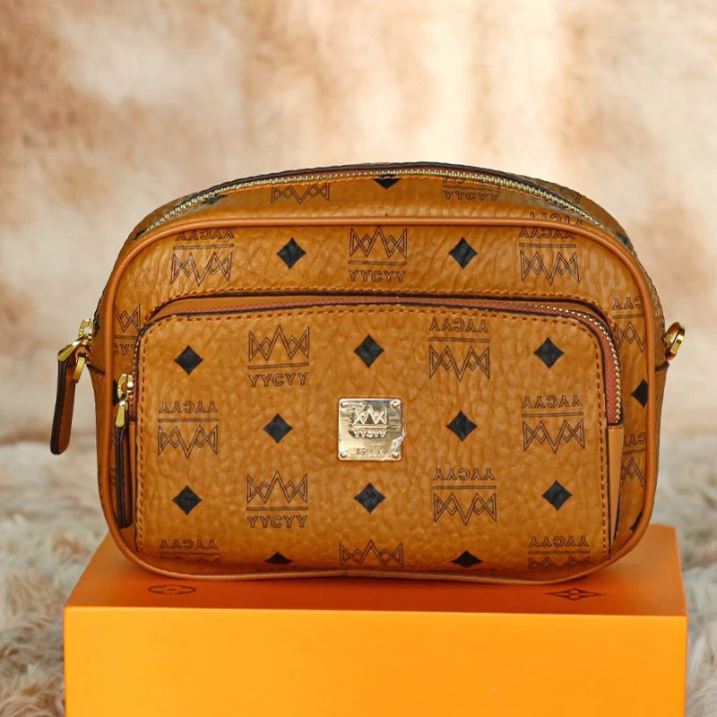 YYCYY Crossbody Bags Monogram Double-Zip Bag — Brown