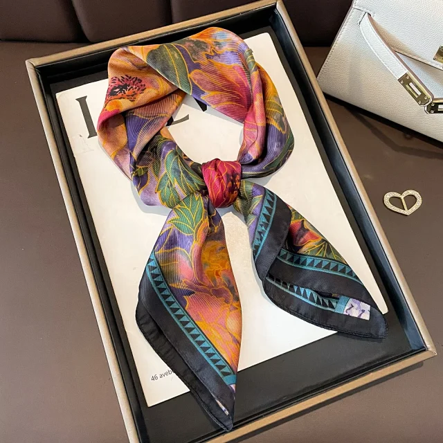 Unbranded Scarves Square Printed Satin Scarf product detail image 15
