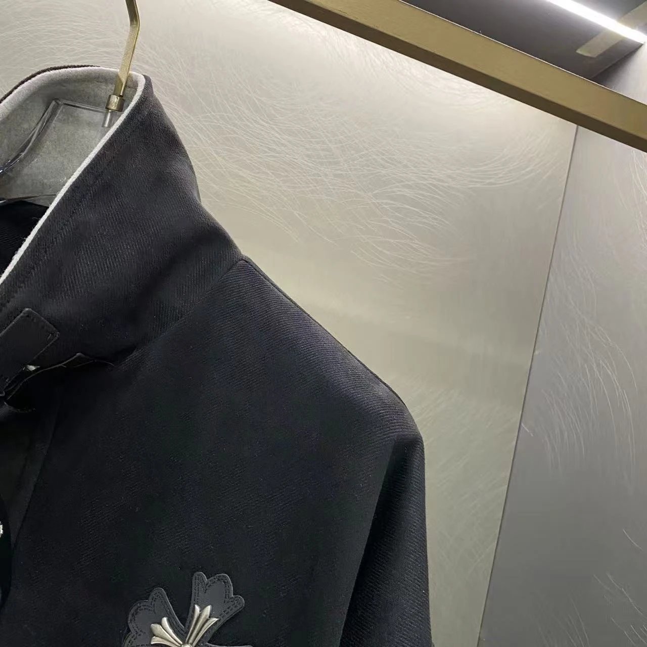 Chrome Hearts Jackets Cross Patch Bomber Jacket with Buckle Collar image 4
