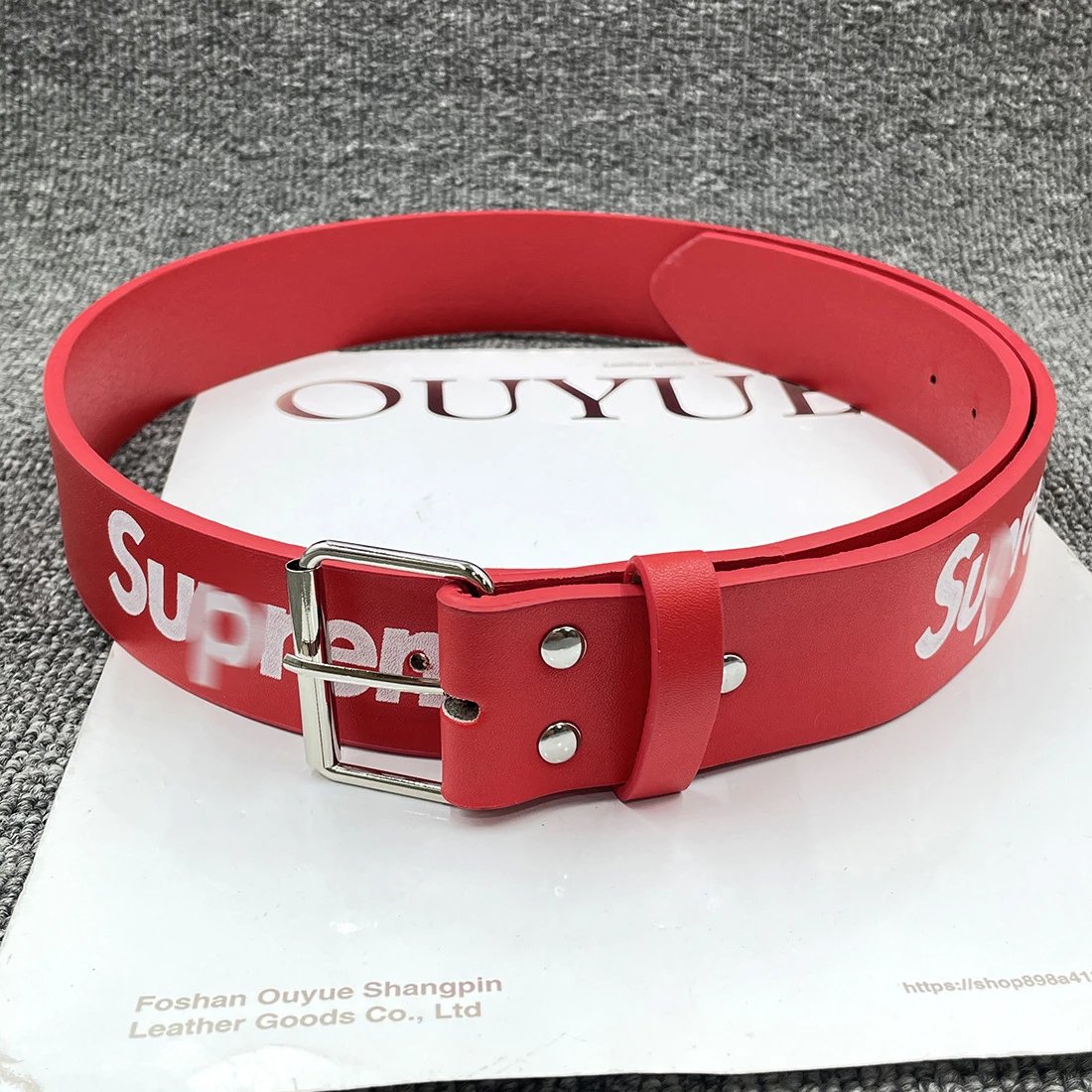 Supreme Belts Logo-Print Metal Buckle Belt image 2