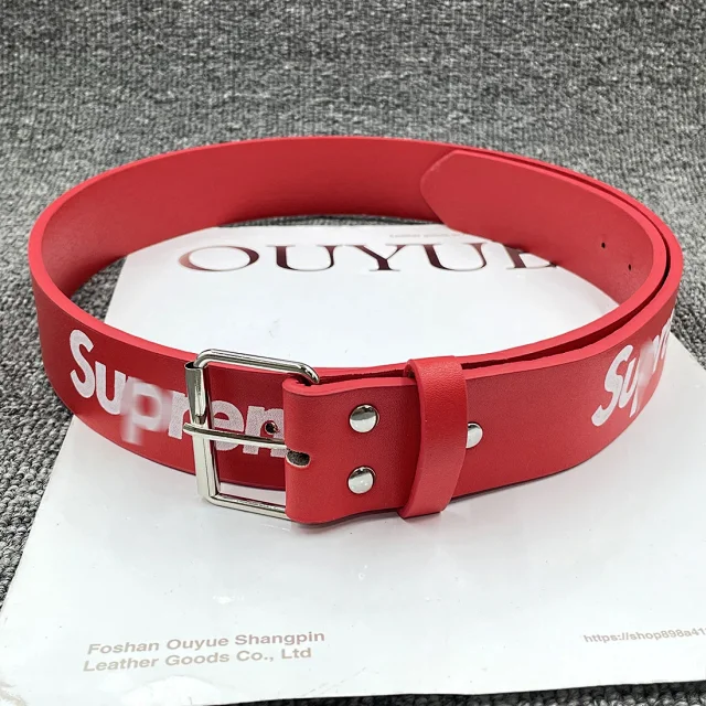 Supreme Belts Logo-Print Metal Buckle Belt product detail image 3