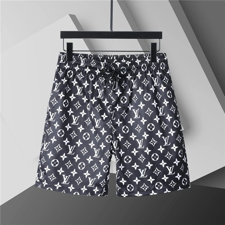 Louis Vuitton Shorts Elastic Drawstring Monogram-Print — 3738 black