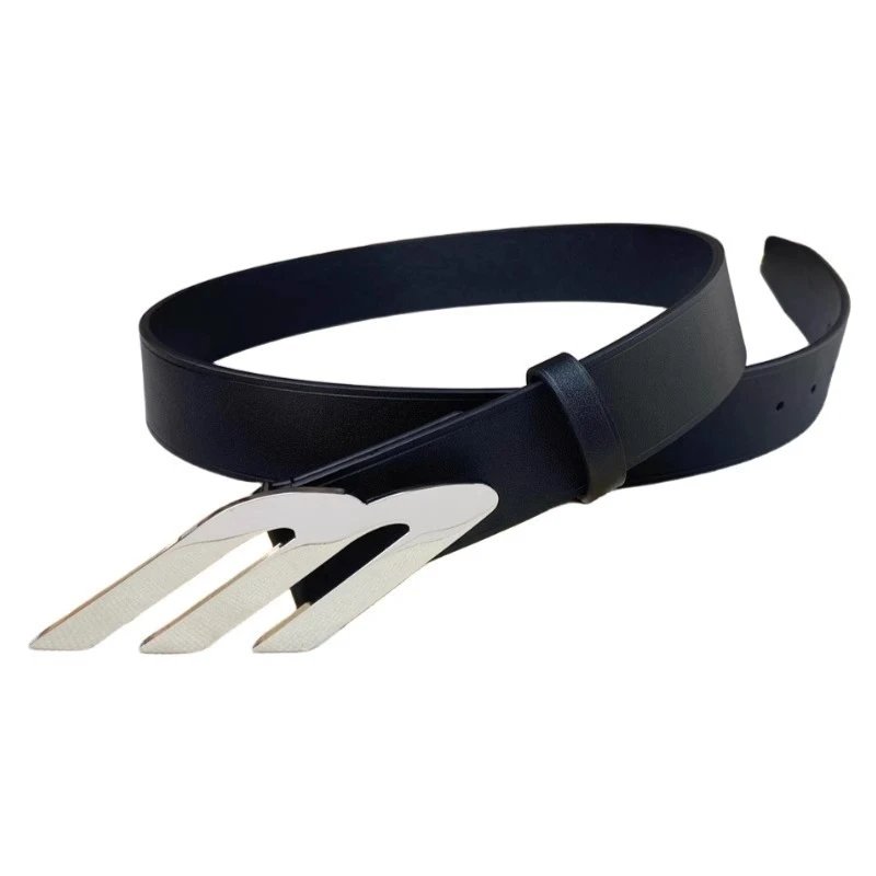 Unbranded Belts Metal Letter-Buckle Belt — 3 B Belt (bright face)