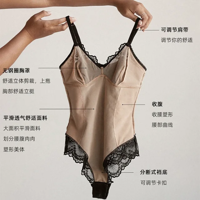 Unbranded Underwear Lace bodysuit with adjustable spaghetti straps product detail image 13