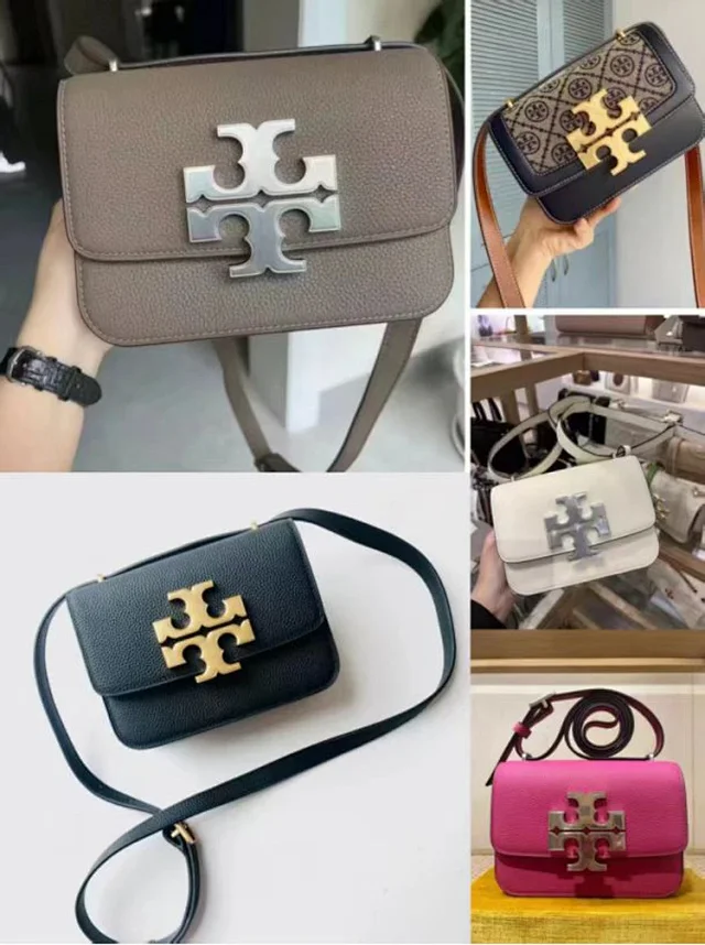 Tory Burch Crossbody Bags Double T Logo Pebbled Flap Bag product detail image 1
