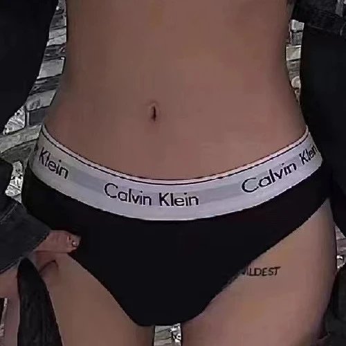 Calvin Klein Underwear Triangle bralette and briefs set — Black single pants