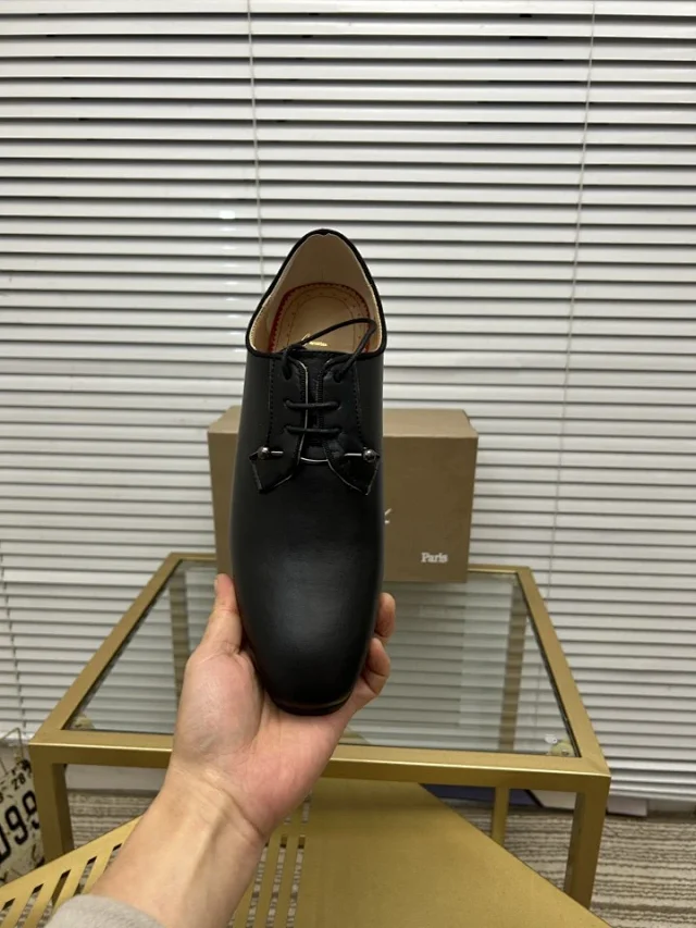Christian Louboutin Leather Shoes Lace-Up Derby with Round Stud Details product detail image 1