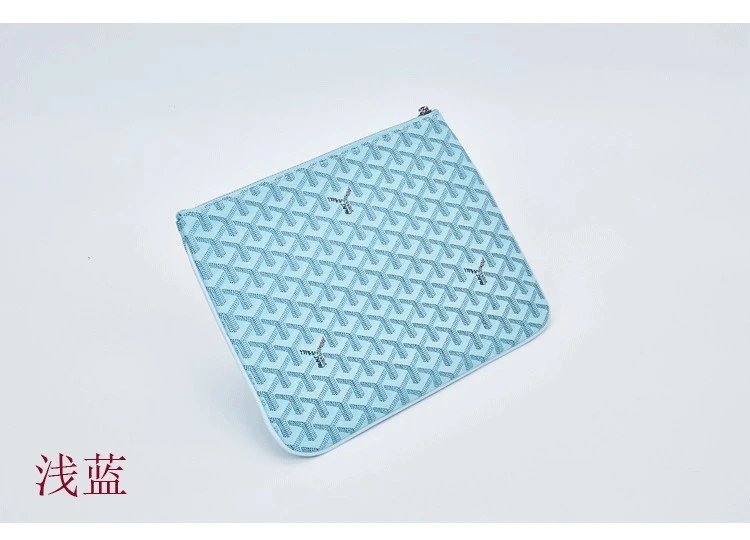 Goyard Wallets & Card Holders Chevron Monogram Zip Pouch — Light blue