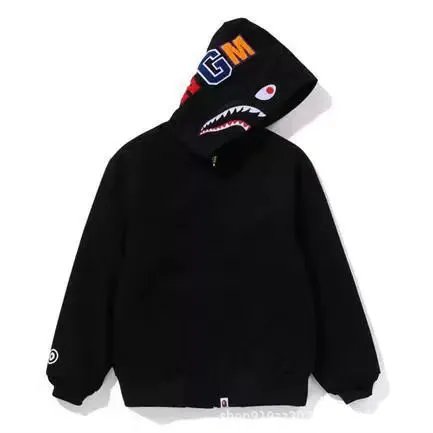 A Bathing Ape Hoodies & Sweatshirts Shark-hood full-zip hoodie with contrast stripe sleeves — 29