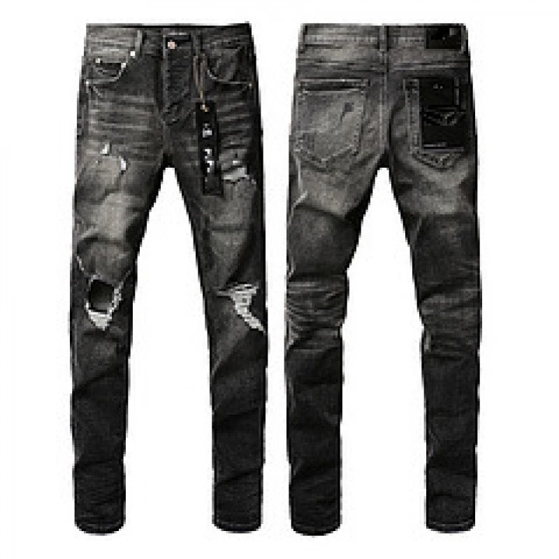 Purpul Jeans Slim distressed paint-splatter — 9079