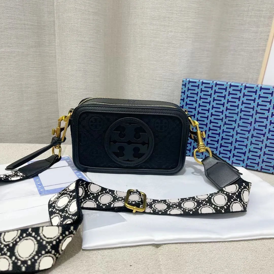 Tory Burch Crossbody Bags Small double-zip logo camera bag with adjustable wide strap image 2