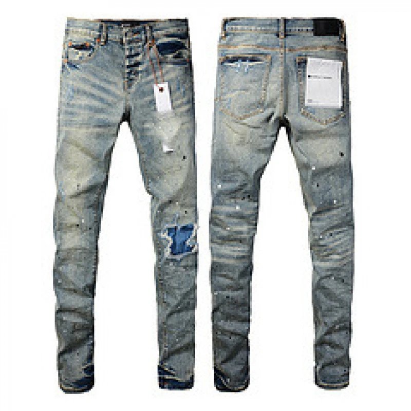 Purpul Jeans Slim distressed paint-splatter — 9050-1