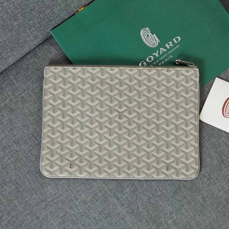 Goyard Wallets & Card Holders Chevron Monogram Zip Pouch — Khaki