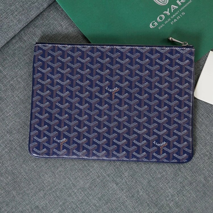 Goyard Wallets & Card Holders Chevron Monogram Zip Pouch — Sapphire blue