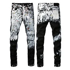 Purpul Jeans Slim distressed paint-splatter product detail image 36